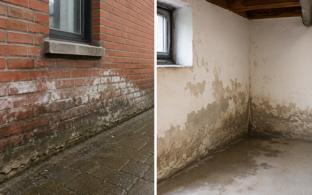 Wat wij zien bij vochtproblemen langs gevels en kelders